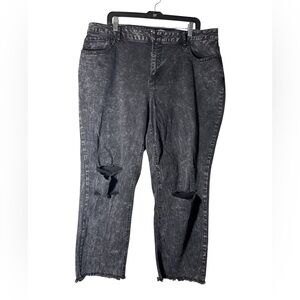 Distressed Black  Stonewashed Jeans by 1966 Denim size 18W